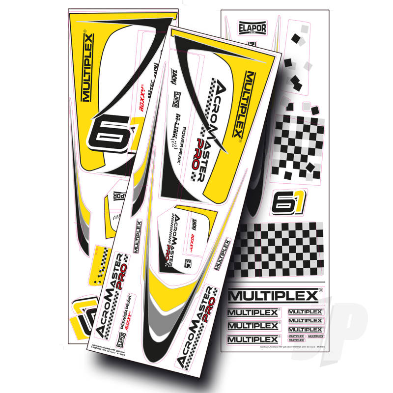 AcroMaster Decals Yellow / Silver