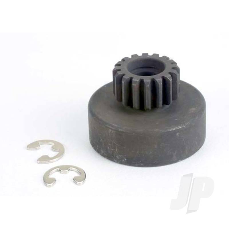 Clutch bell, (16-tooth) / 5x8x0.5mm fiber washer (2 pcs) / 5mm E-clip (requires #2728 - ball bearings, 5x8x2.5mm (2 pcs)