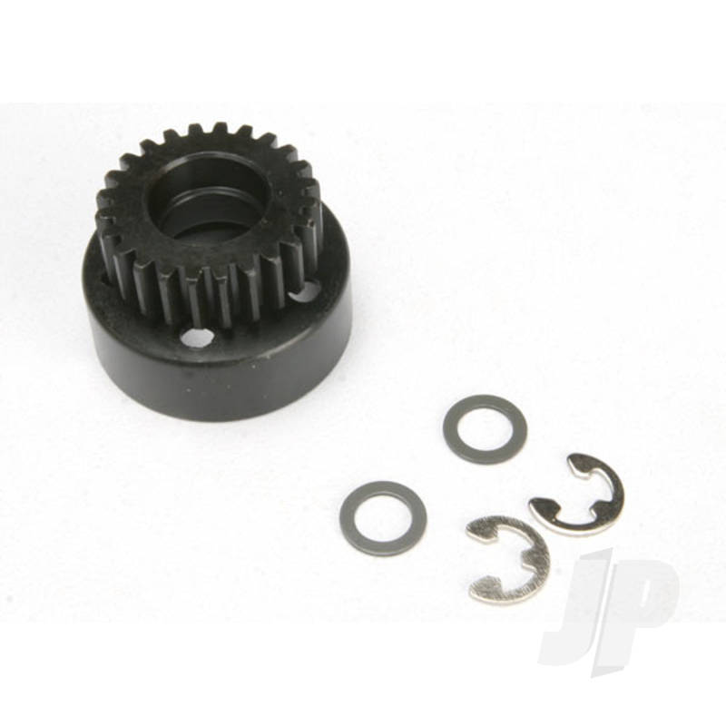 Clutch bell, (24-tooth) / 5x8x0.5mm fiber washer (2 pcs) / 5mm E-clip (requires #4611-ball bearings, 5x11x4mm (2 pcs))