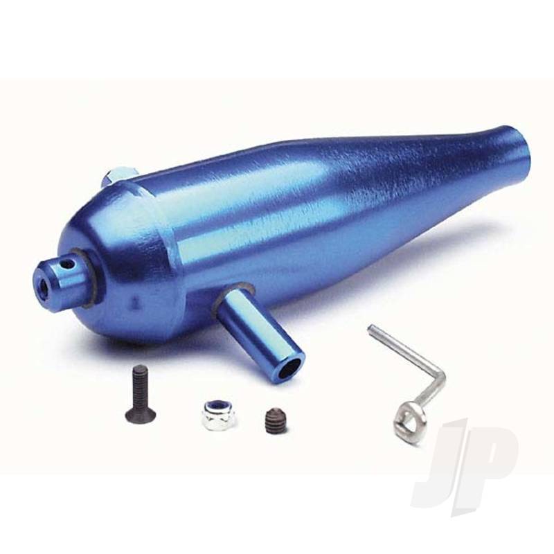 Tuned pipe, high performance (Aluminium) (Blue-anodised) / pipe hanger / screws / nuts (requires #4941)
