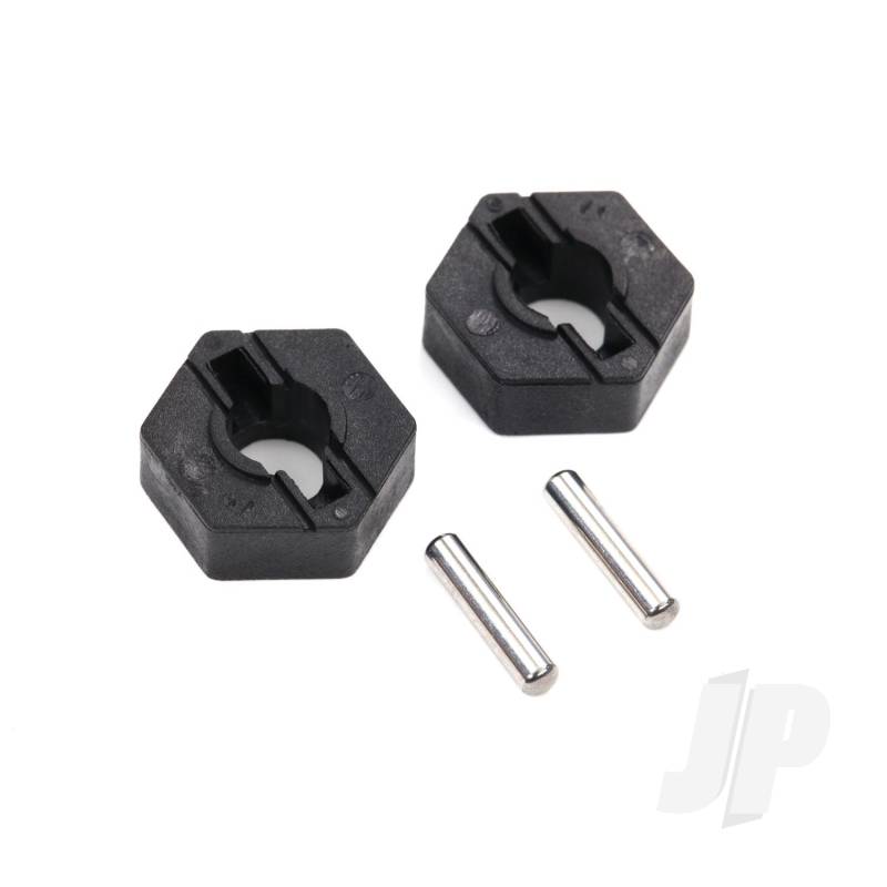 Wheel Hubs, hex (2 pcs) / axle pins (2.5x12mm) (2 pcs)