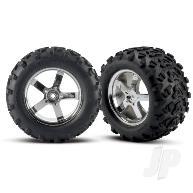 Tyres & wheels, assembled, glued (Hurricane chrome wheels, Maxx Tyres (6.3