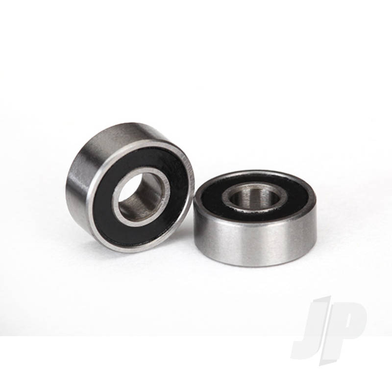 Ball bearings, black rubber sealed (4x10x4mm) (2 pcs)