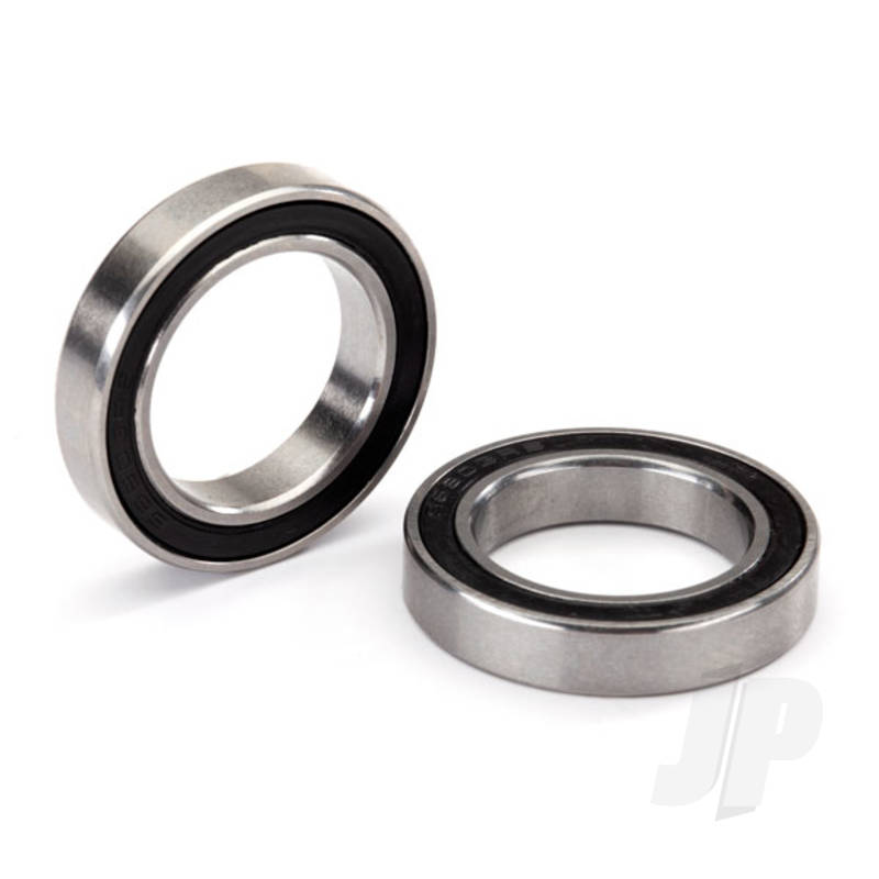 Ball bearing, black rubber sealed, stainless (17x26x5) (2 pcs)