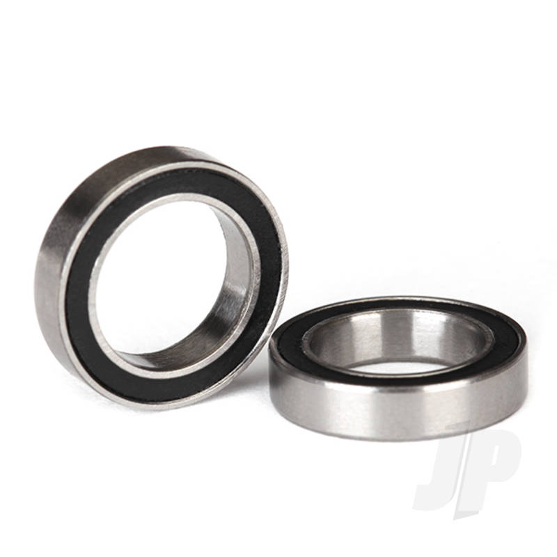 Ball bearings, black rubber sealed (12x18x4mm) (2 pcs)
