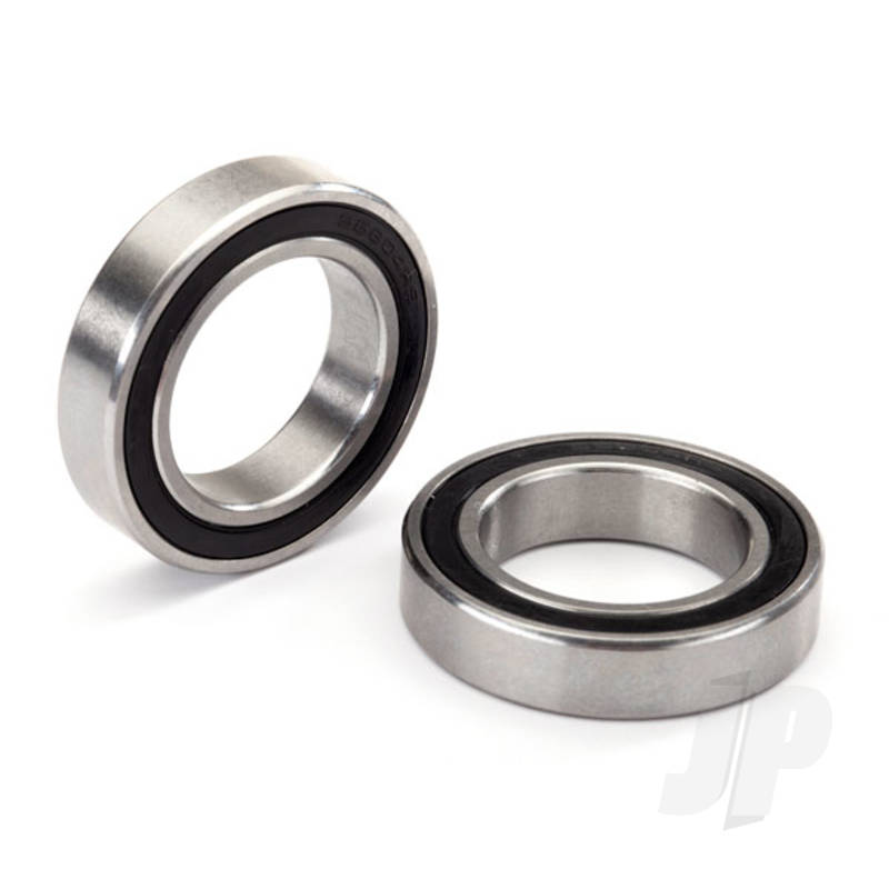 Ball bearing, black rubber sealed, stainless (20x32x7mm) (2 pcs)
