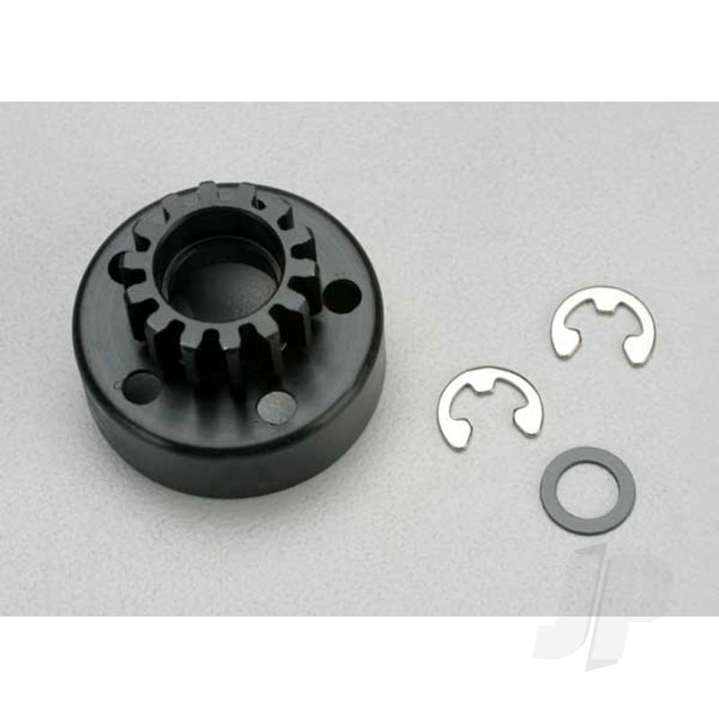 Clutch bell (14-tooth) / 5x8x0.5mm fiber washer (2 pcs) / 5mm e-clip (requires 5x10x4mm ball bearings part #4609) (1.0 metric pitch)