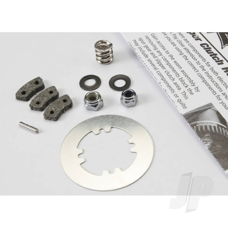 Rebuild kit, slipper clutch (Steel disc / friction pads (3 pcs) / spring (2 pcs) / 2x9.8mm pin / 5x8mm M with 5.0mm NL (1pc) / 4.0mm NL (1pc))