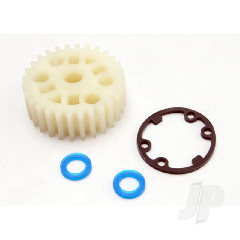 Gear, center differential (Revo) / X-ring seals (2) / gasket (1) (Replacement gear for 5414)