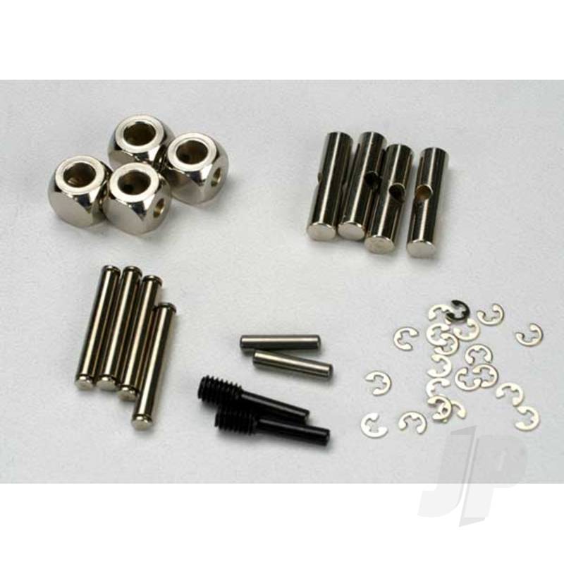U-joints, driveshaft (carrier (4 pcs) / 4.5mm cross pin (4 pcs) / 3mm cross pin (4 pcs) / e-clips (20)) (metal parts for 2 driveshafts)