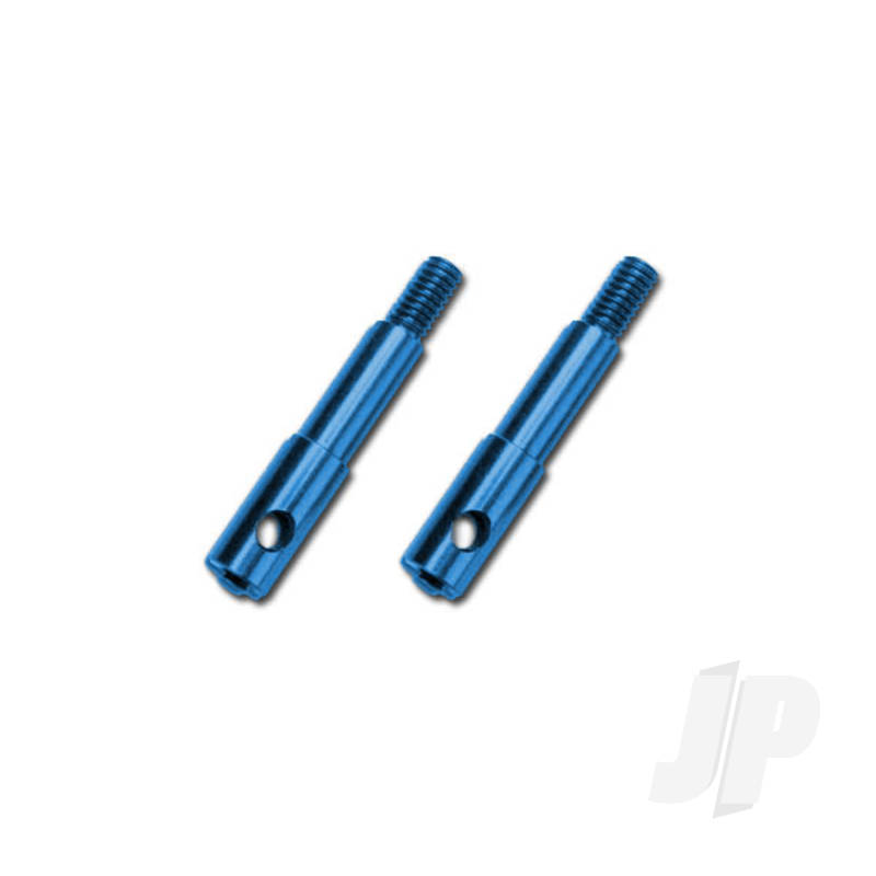 Wheel spindles, Front, 7075-T6 aluminium, Blue-anodised (left & right)