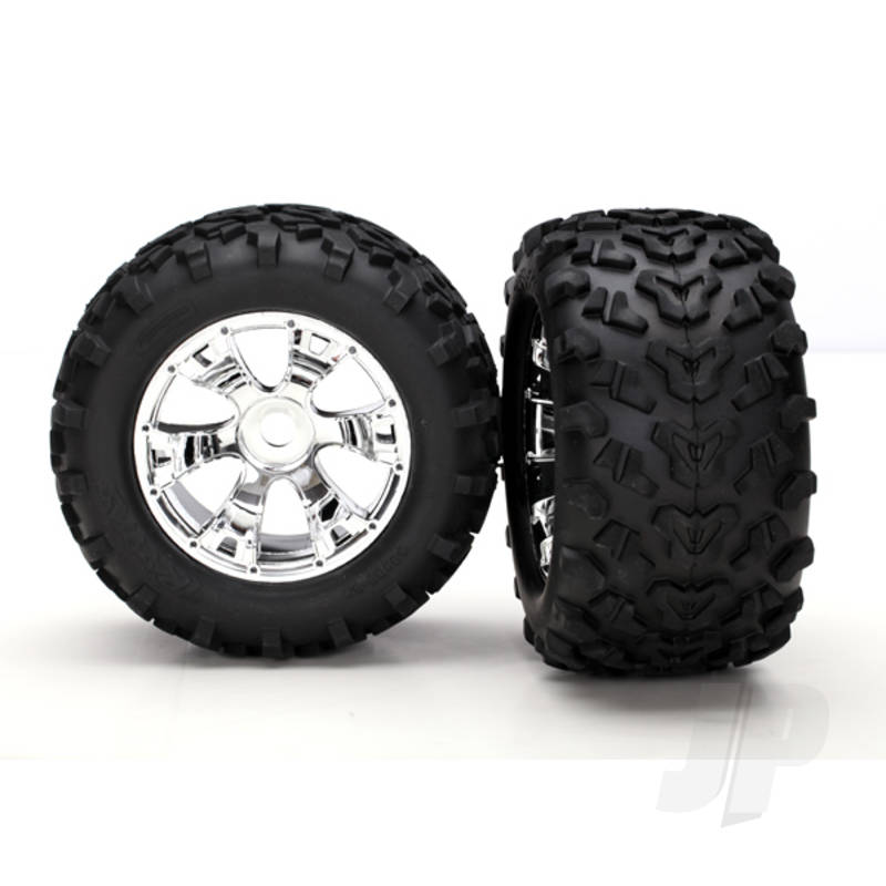 Tyres & wheels, assembled, glued (Geode chrome wheels, Maxx Tyres (6.3