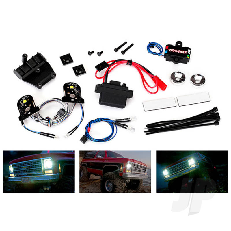 LED light Set, complete with power supply (contains headlights, tail lights, side marker lights, distribution block, and power supply) (fits #8130 Body)