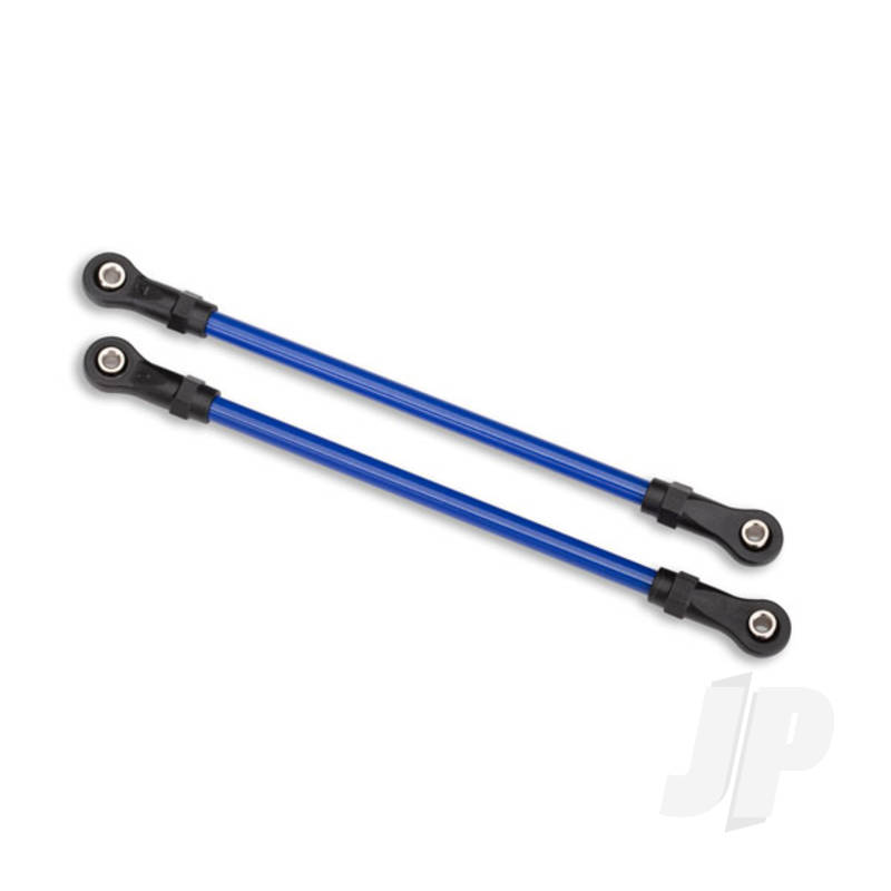 Suspension links, Rear upper, Blue (2 pcs) (5x115mm, powder coated Steel) (assembled with hollow balls) (for use with #8140X TRX-4 Long Arm Lift Kit)
