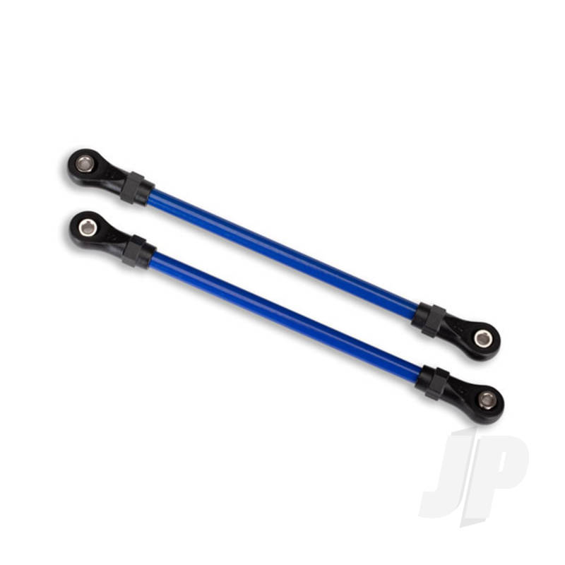 Suspension links, Front lower, Blue (2 pcs) (5x104mm, powder coated Steel) (assembled with hollow balls) (for use with #8140X TRX-4 Long Arm Lift Kit)