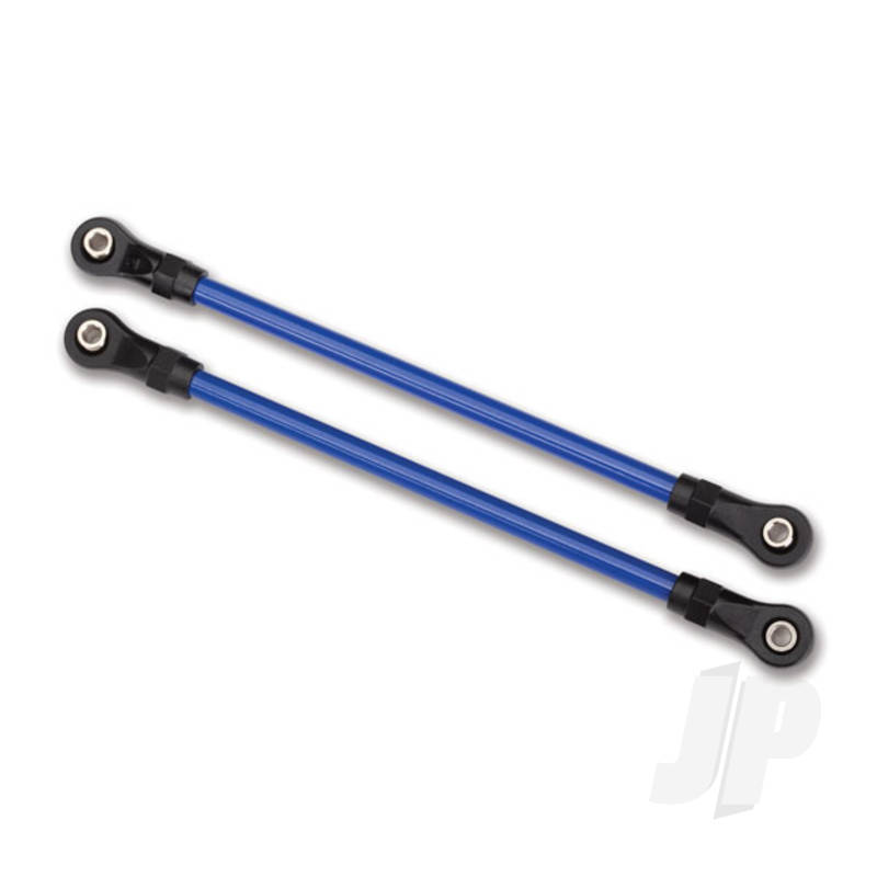 Suspension links, Rear lower, Blue (2 pcs) (5x115mm, powder coated Steel) (assembled with hollow balls) (for use with #8140X TRX-4 Long Arm Lift Kit)
