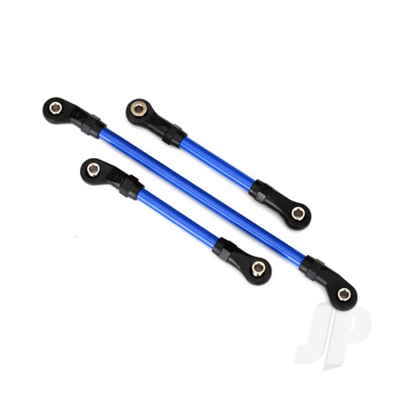 Steering link, 5x117mm (1pc) / draglink, 5x60mm (1pc) / panhard link, 5x63mm (Blue powder coated Steel) (assembled with hollow balls) (for use with #8140X TRX-4 Long Arm Lift Kit)