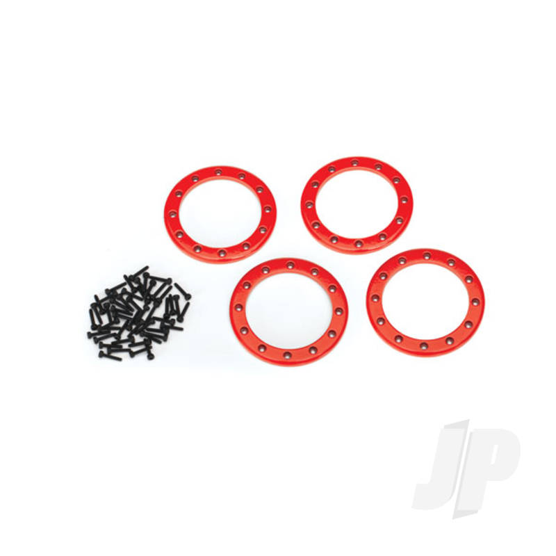 Beadlock rings, Red (2.2in) (Aluminium) (4 pcs) / 2x10 CS (48)