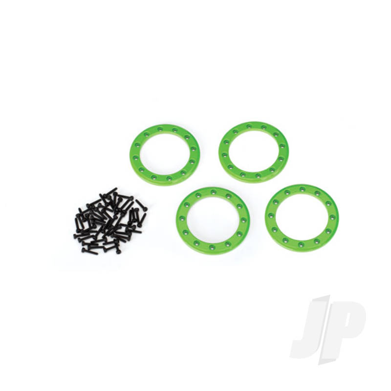 Beadlock rings, Green (1.9in) (Aluminium) (4 pcs) / 2x10 CS (48)
