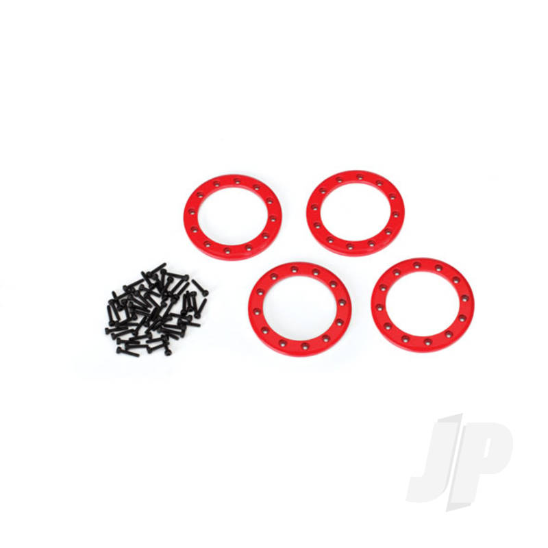 Beadlock rings, Red (1.9in) (Aluminium) (4 pcs) / 2x10 CS (48)