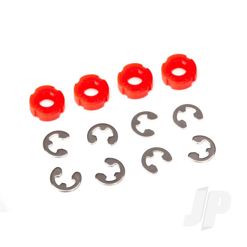 Piston, damper (Red) (4 pcs) / e-clips (8 pcs)