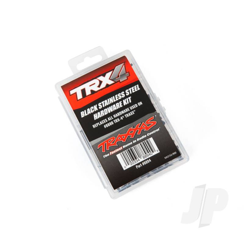 Hardware kit, black stainless Steel, TRX-4 Traxx (contains all stainless Steel hardware used on #8880 TRX-4 Traxx)