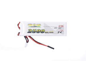 Morris’ Mini Motors 2s 7.4v 2500mAh 3c - 6c RX & Ignition Lipo Battery With JR Plug