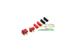 Deans Plug / Connector Red with Heat Shrink (Male & Female)