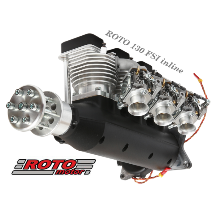 MorrisMiniMotors Logo Roto Motor 130cc FS Gas Petrol Inline 3 Cylinder 4 Stroke Engine