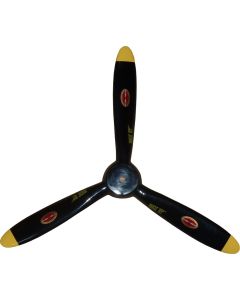 Biela 17" x  10" Carbon Fiber 3 Blade Scale Black with Yellow Tips Prop 