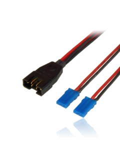 Adapter lead, MPX male / 2xJR female, wire 0.5mm², Silicon, length 10cm