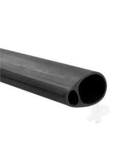 19x12.5mm 1m Carbon Fibre Elliptic Tube