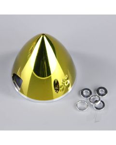 57mm Chrome Yellow Spinner (with Aluminium Back Plate)