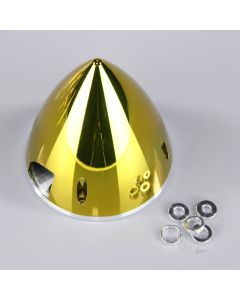 82mm Chrome Yellow Spinner (with Aluminium Back Plate)