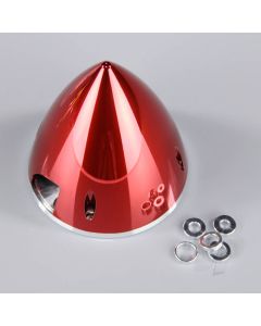 89mm Chrome Red Spinner (with Aluminium Back Plate)