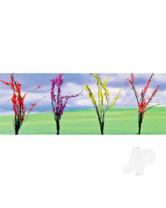 Flower Bushes Assorted, 1in to 1-1/2in, O-Scale, (32 pack)