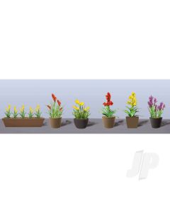Assorted Potted Flower Plants 2, HO-Scale, (6pack)