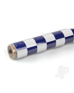 2m ORACOVER Fun-3 Medium Chequered, White + Dark Blue (60cm width)