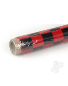 2m ORACOVER Fun-3 Medium Chequered, Ferrari Red + Black (60cm width)