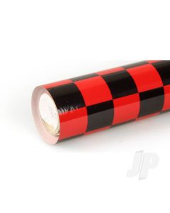 10m ORACOVER Fun-3 Medium Chequered, Ferrari Red + Black (60cm width)