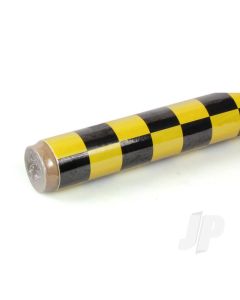 2m ORACOVER Fun-3 Medium Chequered, Cadmium Yellow + Black (60cm width)