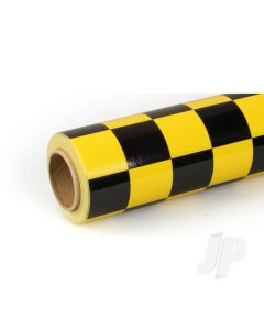 10m ORACOVER Fun-3 Medium Chequered, Cadmium Yellow + Black (60cm width)