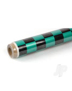 2m ORACOVER Fun-3 Medium Chequered, Pearlescent Green + Black (60cm width)