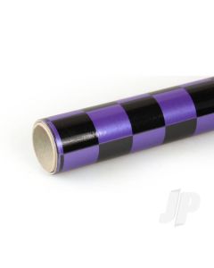 2m ORACOVER Fun-3 Medium Chequered, Pearlescent Purple + Black (60cm width)