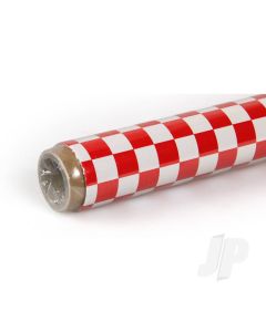2m ORACOVER Fun-4 Small Chequered, White + Red (60cm width)