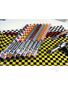 2m ORACOVER Fun-4 Small Chequered, Cadmium Yellow + Red (60cm width)