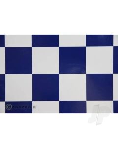 2m ORACOVER Fun-5 Large Chequered, White + Dark Blue (60cm width)