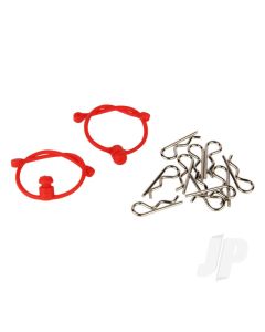 Body Clips (10 pcs) with Red Retainers (2 pcs)