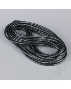 Silicone Wire, 12AWG, 680 Strand, 25ft / 7.5m Black (on a roll)