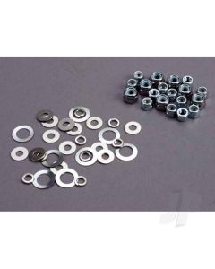 Nut Set, lock nuts (3mm (11) and 4mm (7 pcs)) & washer Set